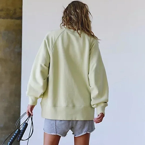 FP MOVEMENT A Cut Above Crew Sweatshirt Moss Green - Picture 2 of 4